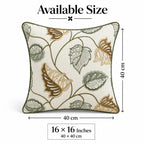 Leaf Trail Embroidered Cushion Cover
