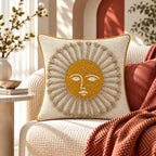 Sun Face Chicken Embroidered Cushion Cover