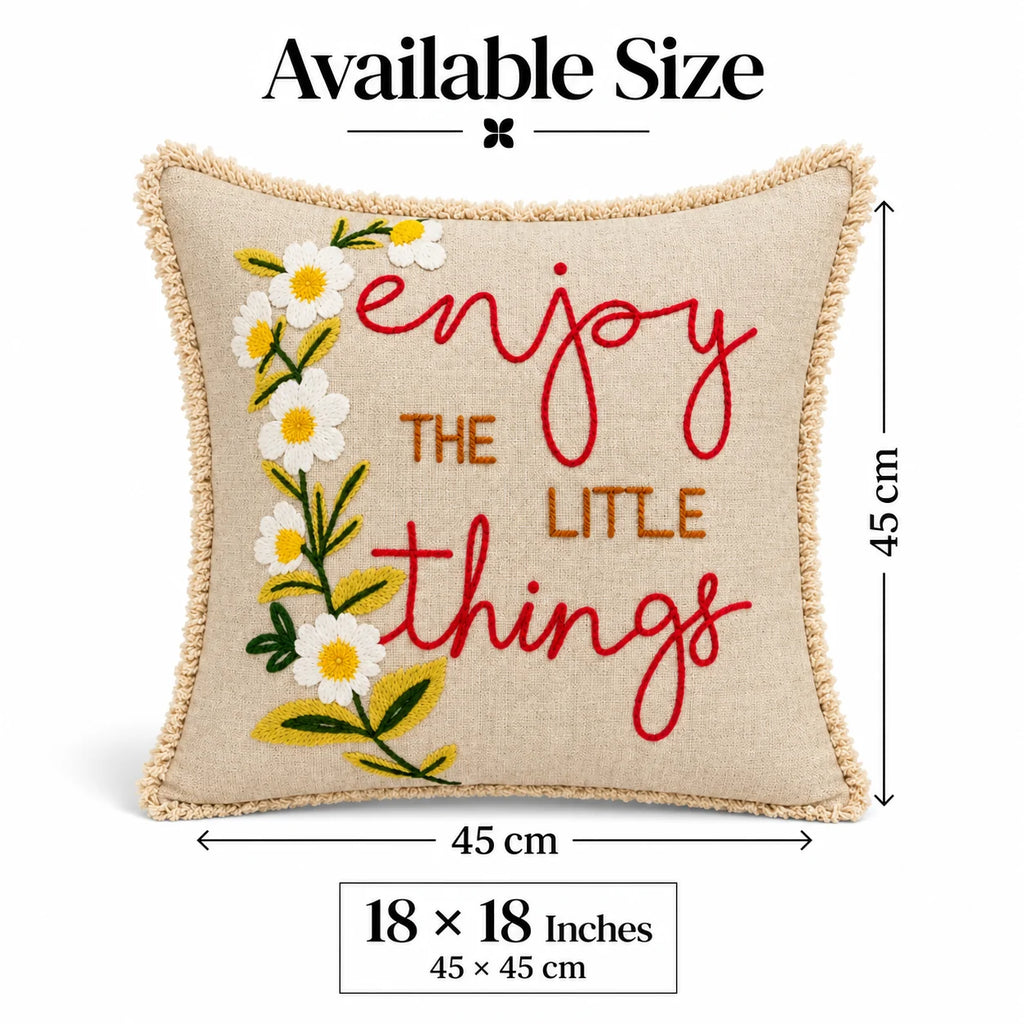 Little Joy Embroidered Cushion Cover