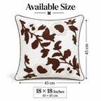 Brown Bloom Premium Embroidered Cushion Cover