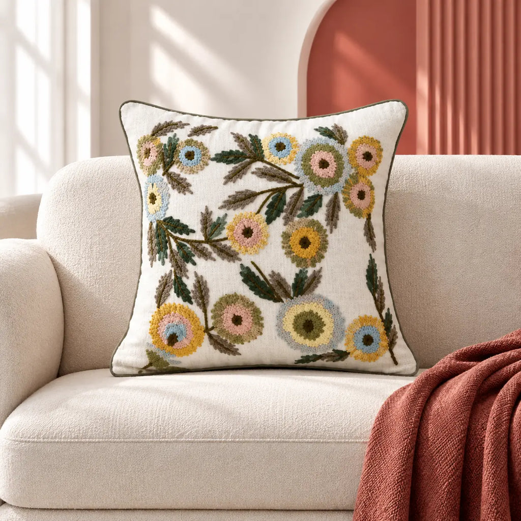 Colorweave Embroidered Cushion Cover