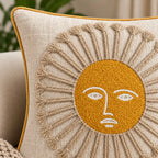 Sun Face Chicken Embroidered Cushion Cover