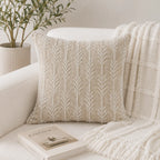 Leaf Lines Beaded Cushion Cover