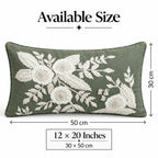 Olive Garden Embroidered Lumbar Cushion Cover