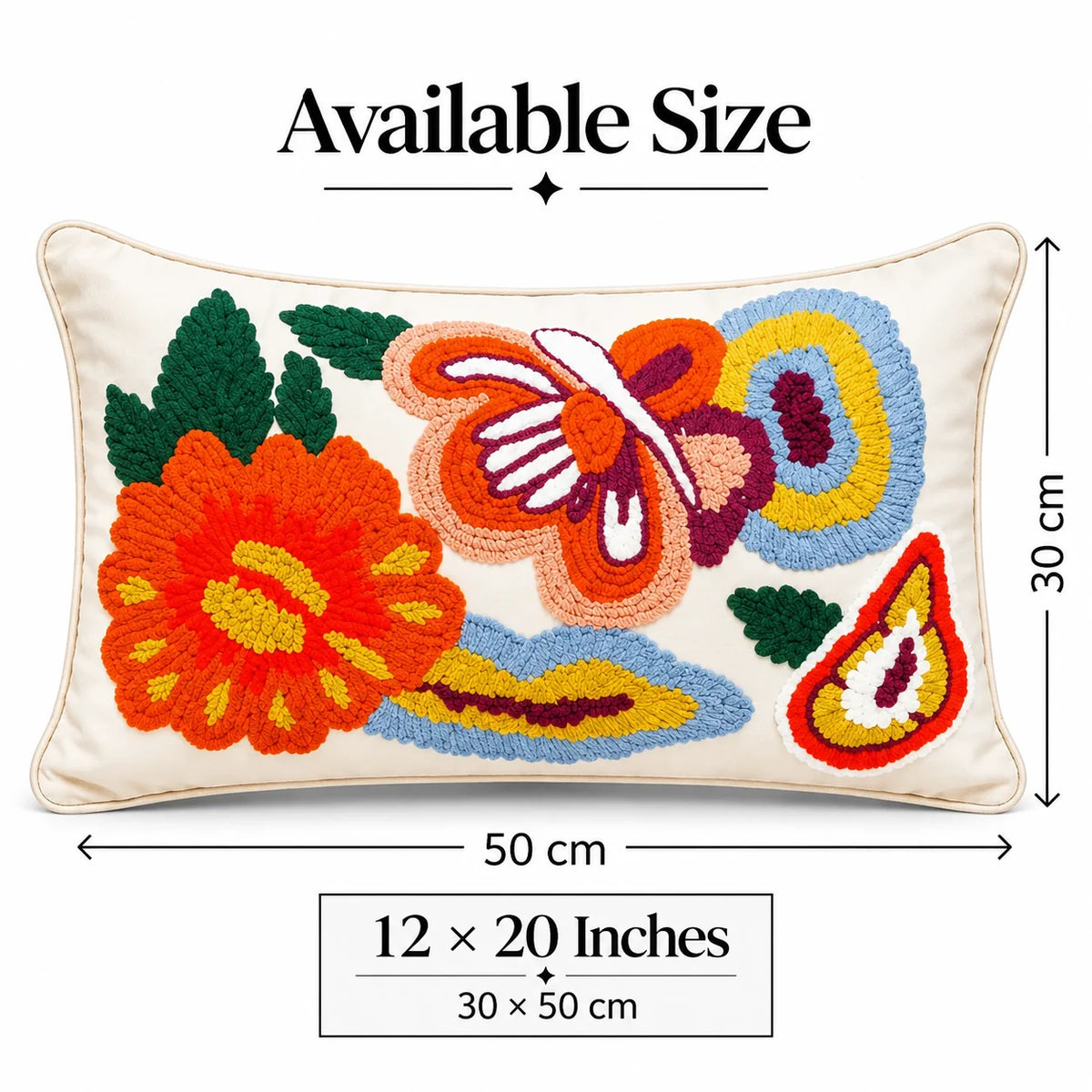Color Garden Embroidered Cushion Cover