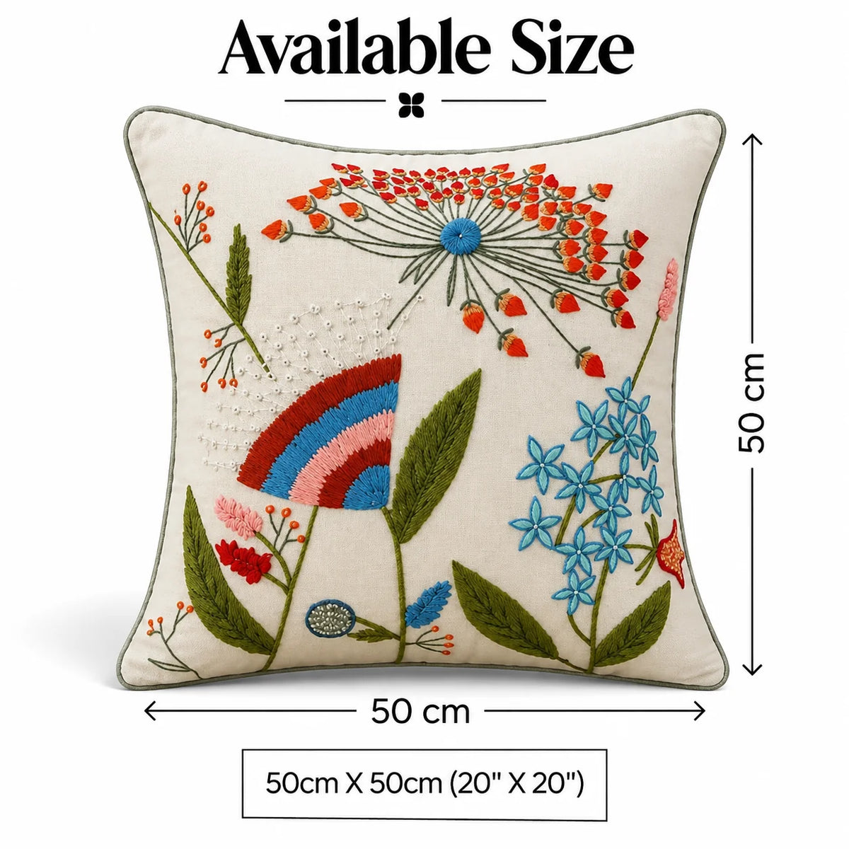 Garden Mix Embroidered Cushion Cover