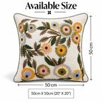 Floral Branch Embroidered Cushion Cover