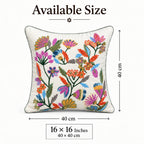 Colorielle Floral Embroidered Cushion Cover