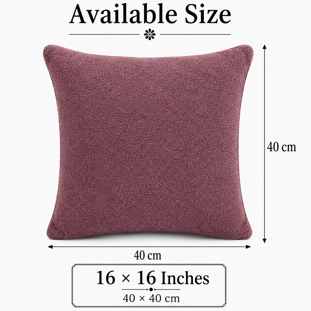Solid Reversible Boucle Cushion Cover