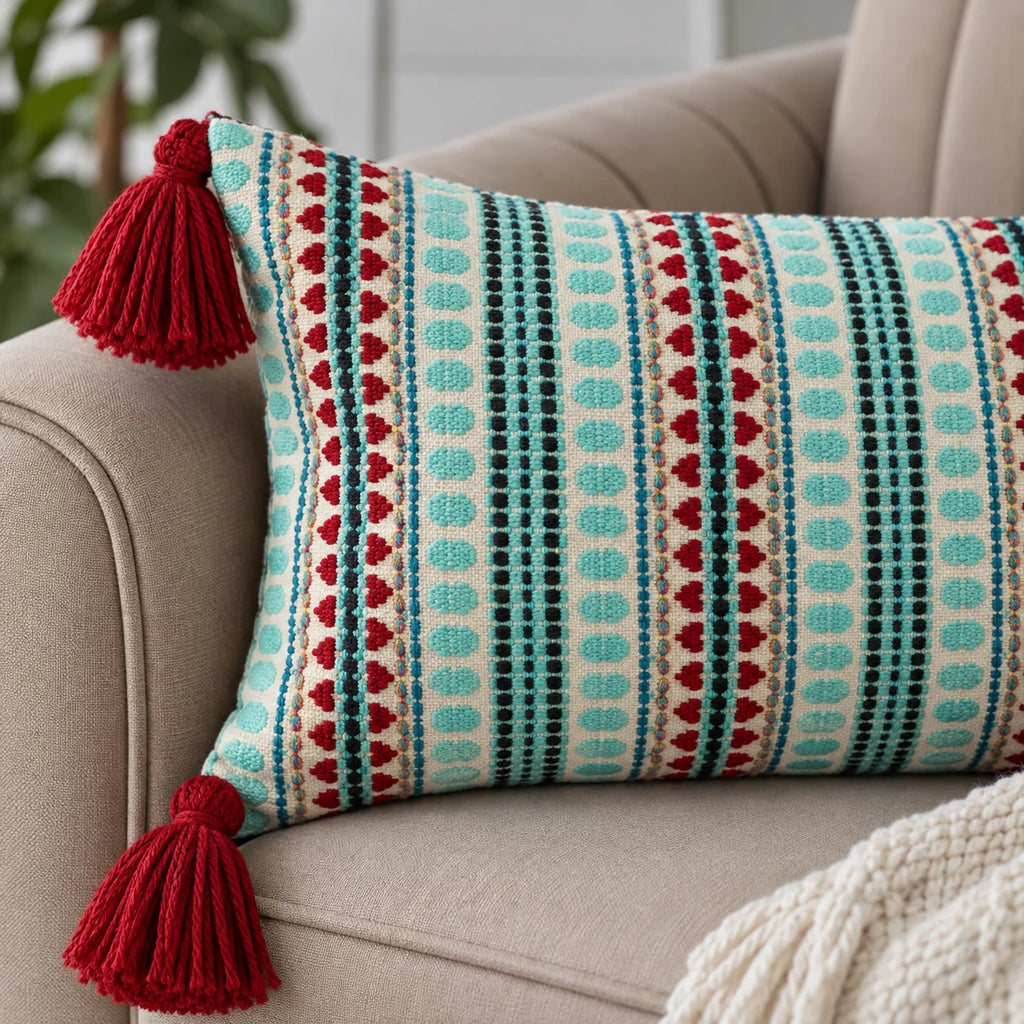 Classic Bloom Jacquard Lumbar Cushion Cover
