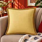 Lemon Delight Jute Lace Cushion Cover