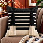 Midnight Fringe Boho Cushion Cover