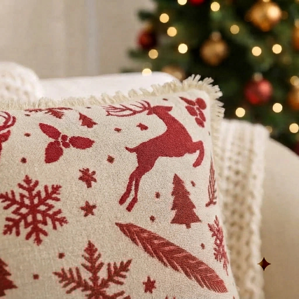 Christmas Cheer Printed Cushion Cover
