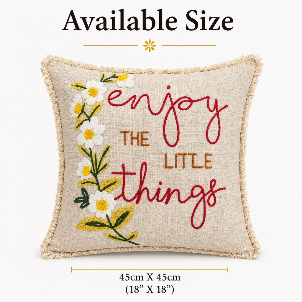 The Fringe Note Embroidered Cushion Cover