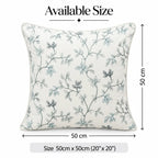 Flora Crest Embroidered Cushion Cover