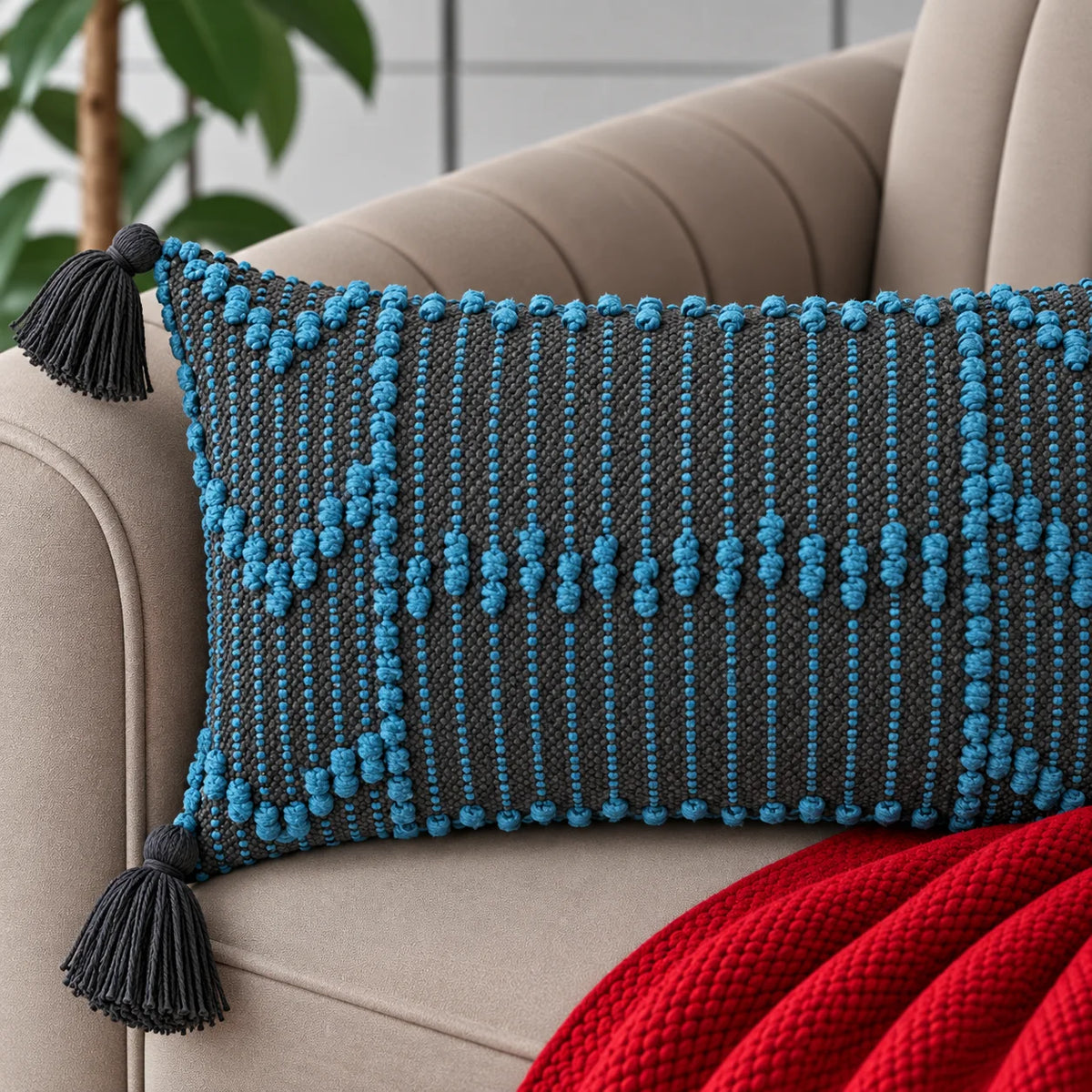 Fresh Boho Cotton Lumbar Cushion Cover