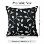 Botanical Stitch Slub Embroidered Cushion Cover