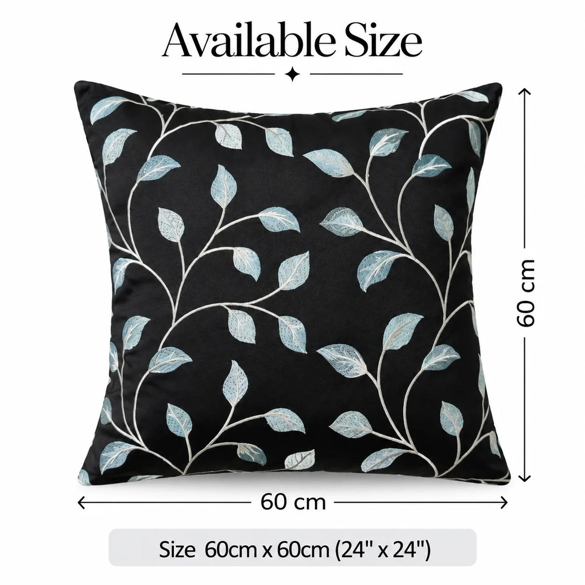 Botanical Stitch Slub Embroidered Cushion Cover