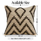 Cocoa Cream Knot Boho Cotton Cushion Cover