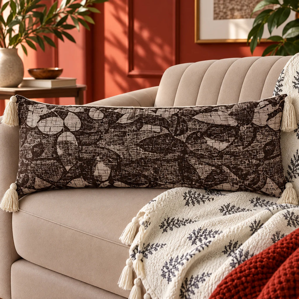 Vintage Bloom Jacquard Lumbar Cushion Cover