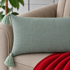 Luxe Solid Jacquard Lumbar Cushion Cover