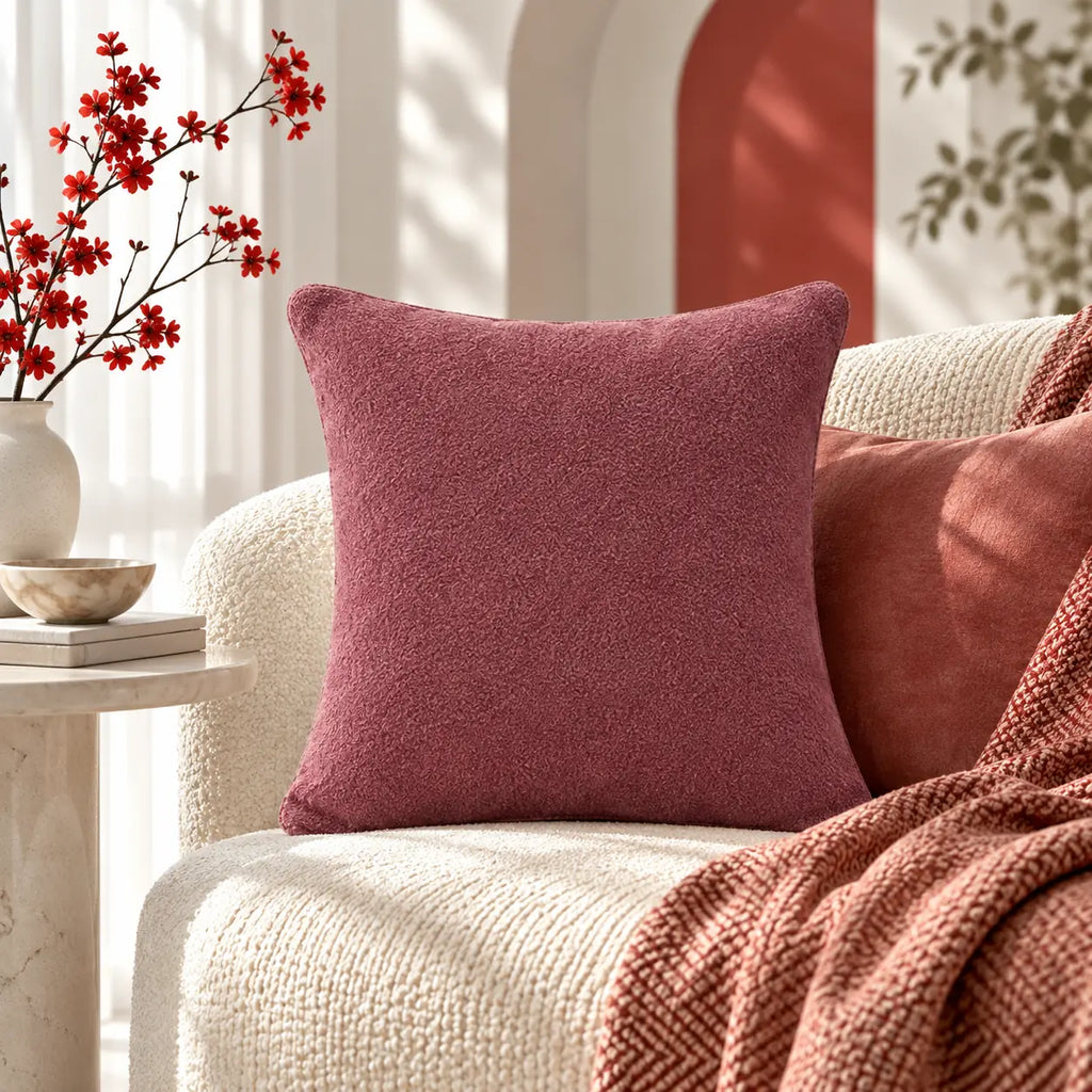 Luxe Boucle Dusty Rose Cushion Cover