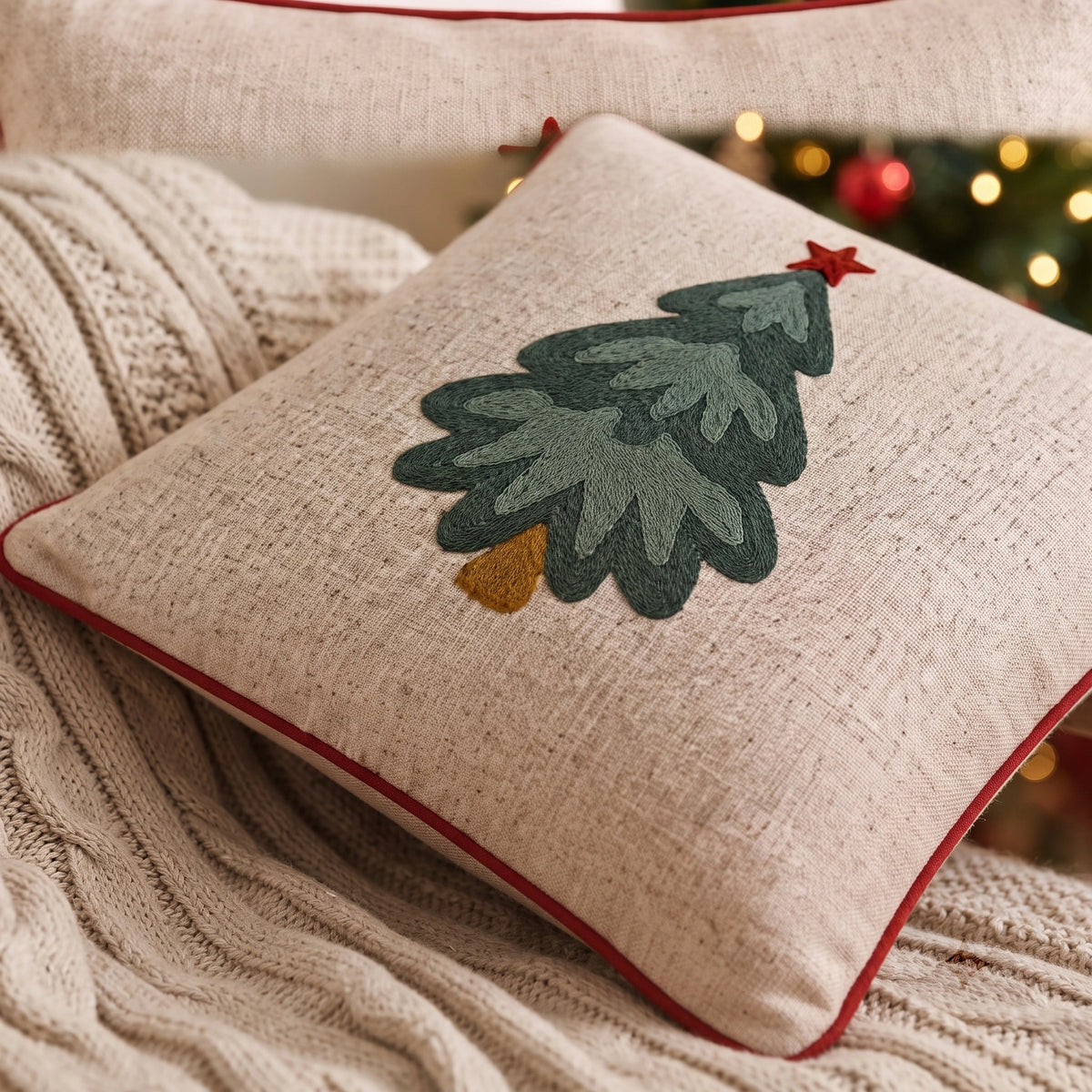 Grey Holly Cushion Cover