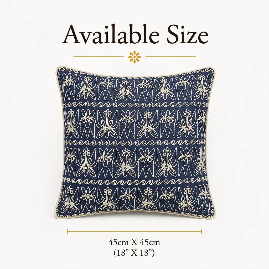 Embroidered Cushion Cover 45cm x 45cm (18" x 18")