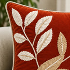 Rust & Rye Embroidered Cushion Cover