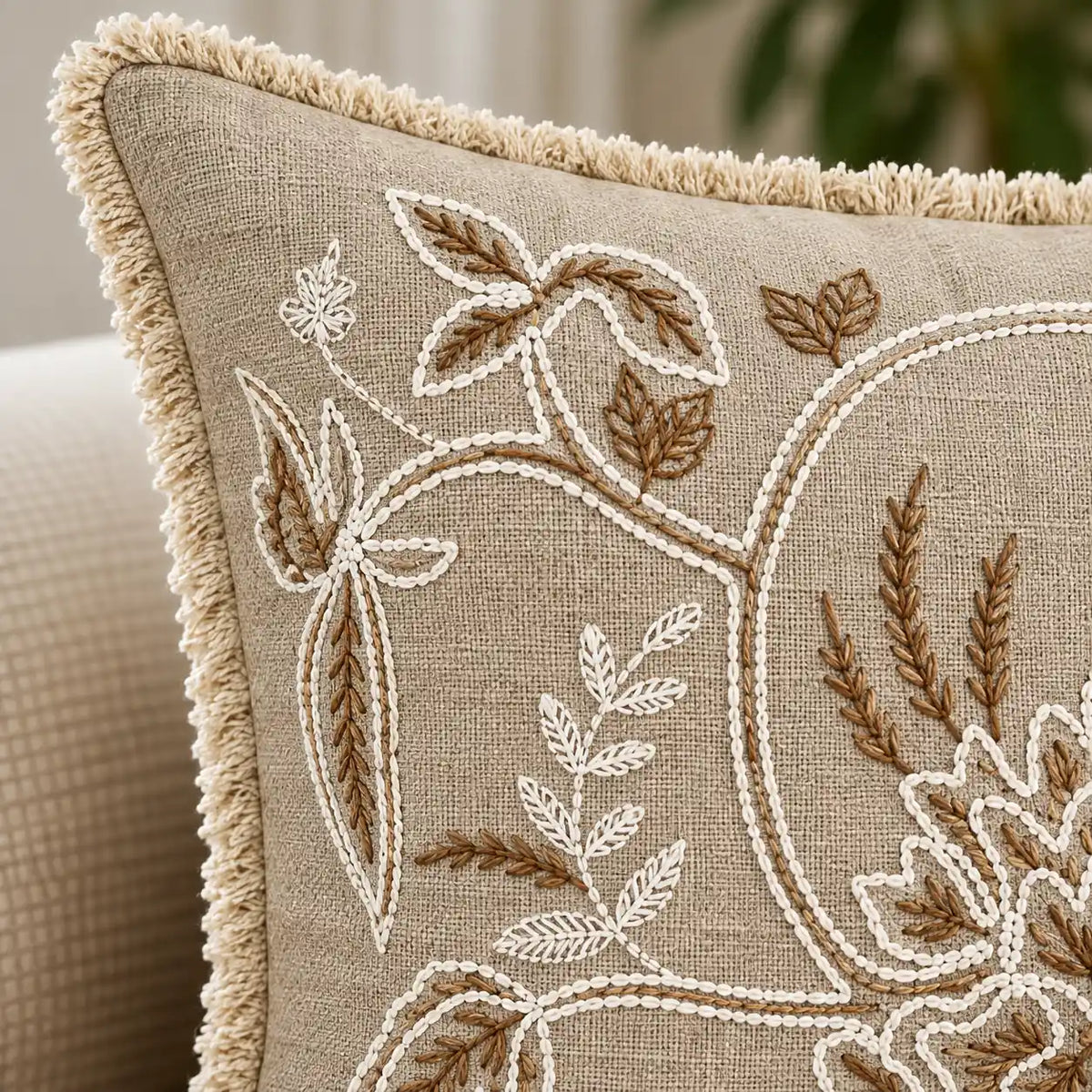 Floral Frame Premium Cushion Cover