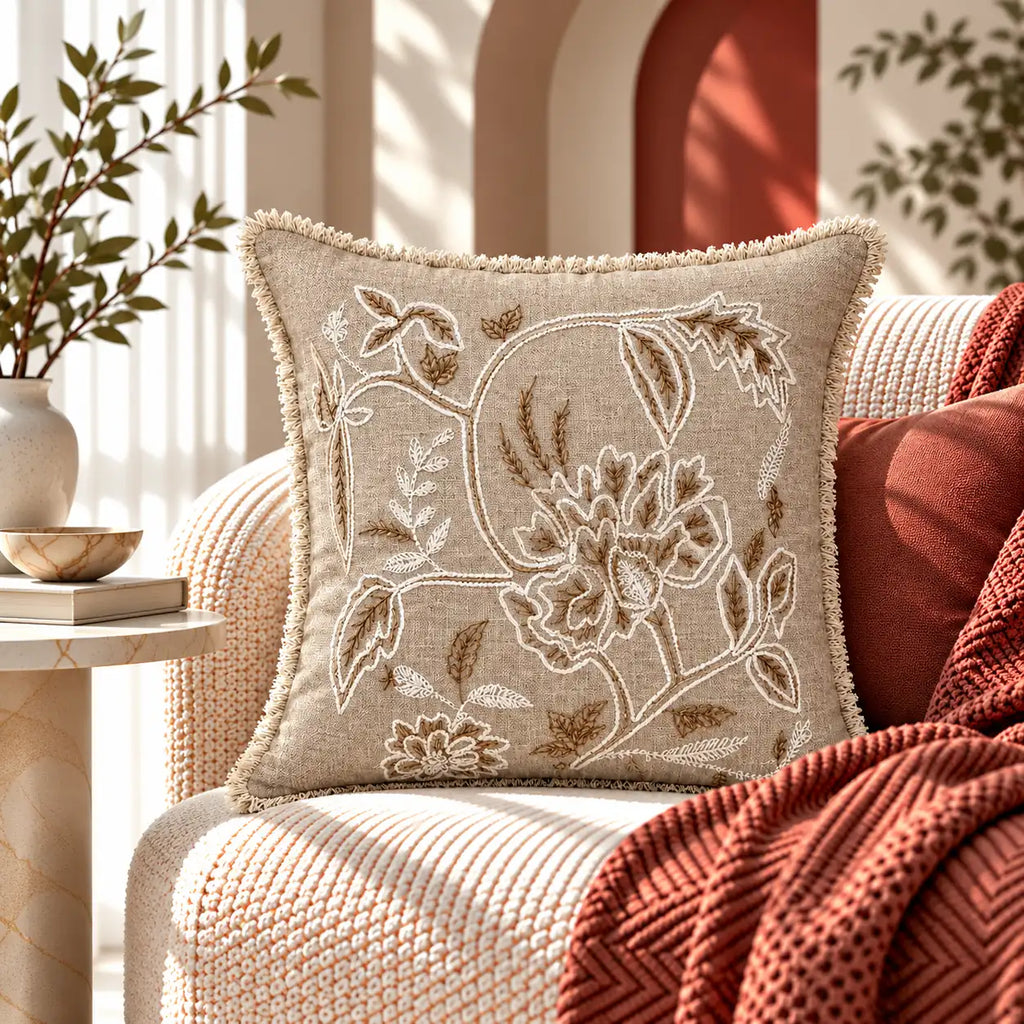 Floral Frame Premium Cushion Cover