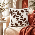 Brown Bloom Premium Embroidered Cushion Cover