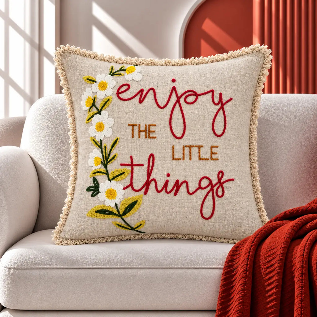 Little Joy Embroidered Cushion Cover