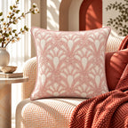 Blush Vine Embroidered Cushion Cover