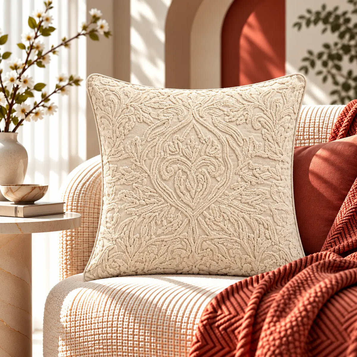 Heritage Lace Embroidered Cushion Cover