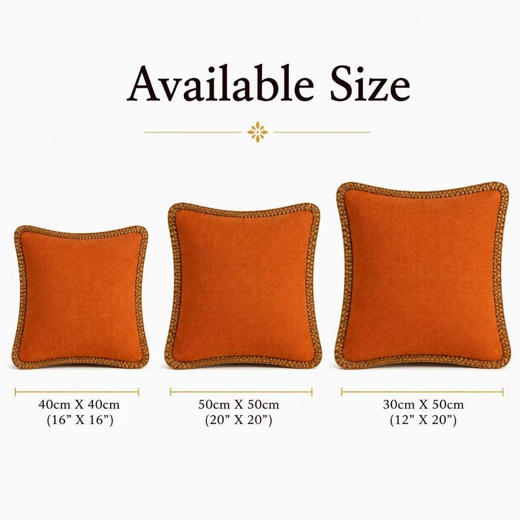 Rustic Charm Jute Lace - Premium Cushion Cover