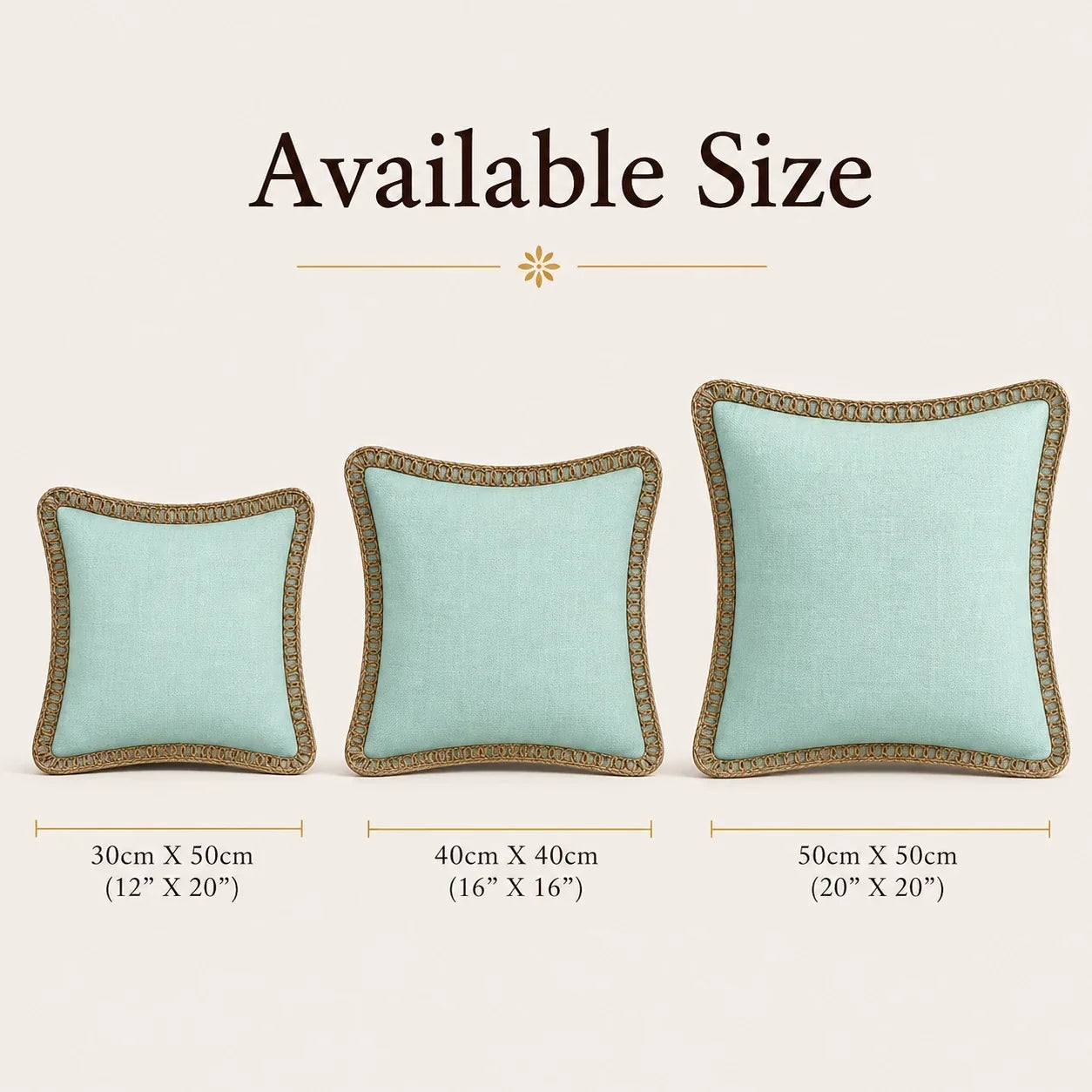 Sky Mist Jute Lace - Premium Cushion Cover