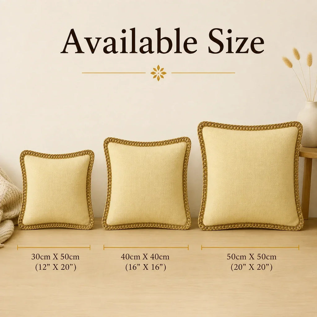 Lemon Delight Jute Lace - Premium Cushion Cover