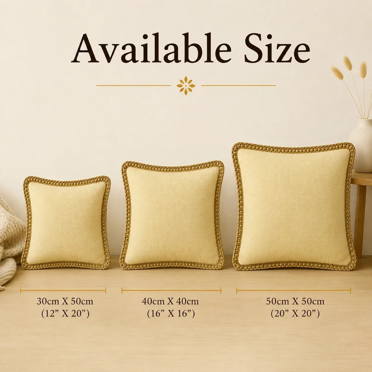 Lemon Delight Jute Lace - Premium Cushion Cover