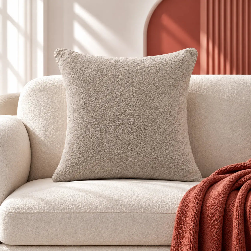 Luxe Boucle Oat Beige Cushion Cover