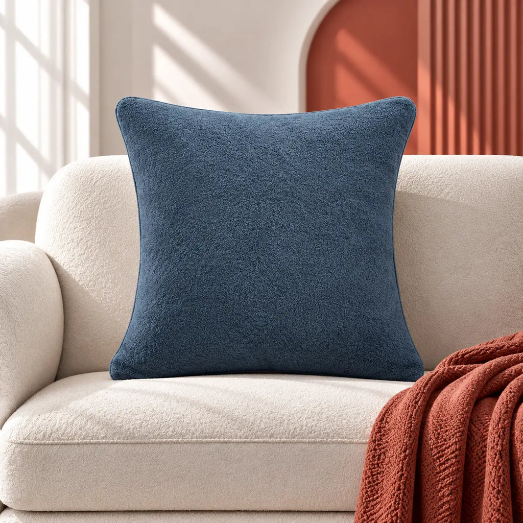 Luxe Boucle Midnight Blue Cushion Cover