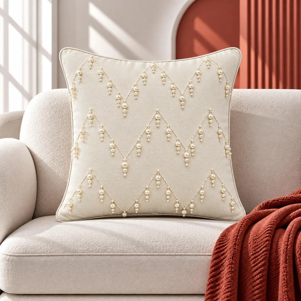 Pearl Chevron Cushion Cover